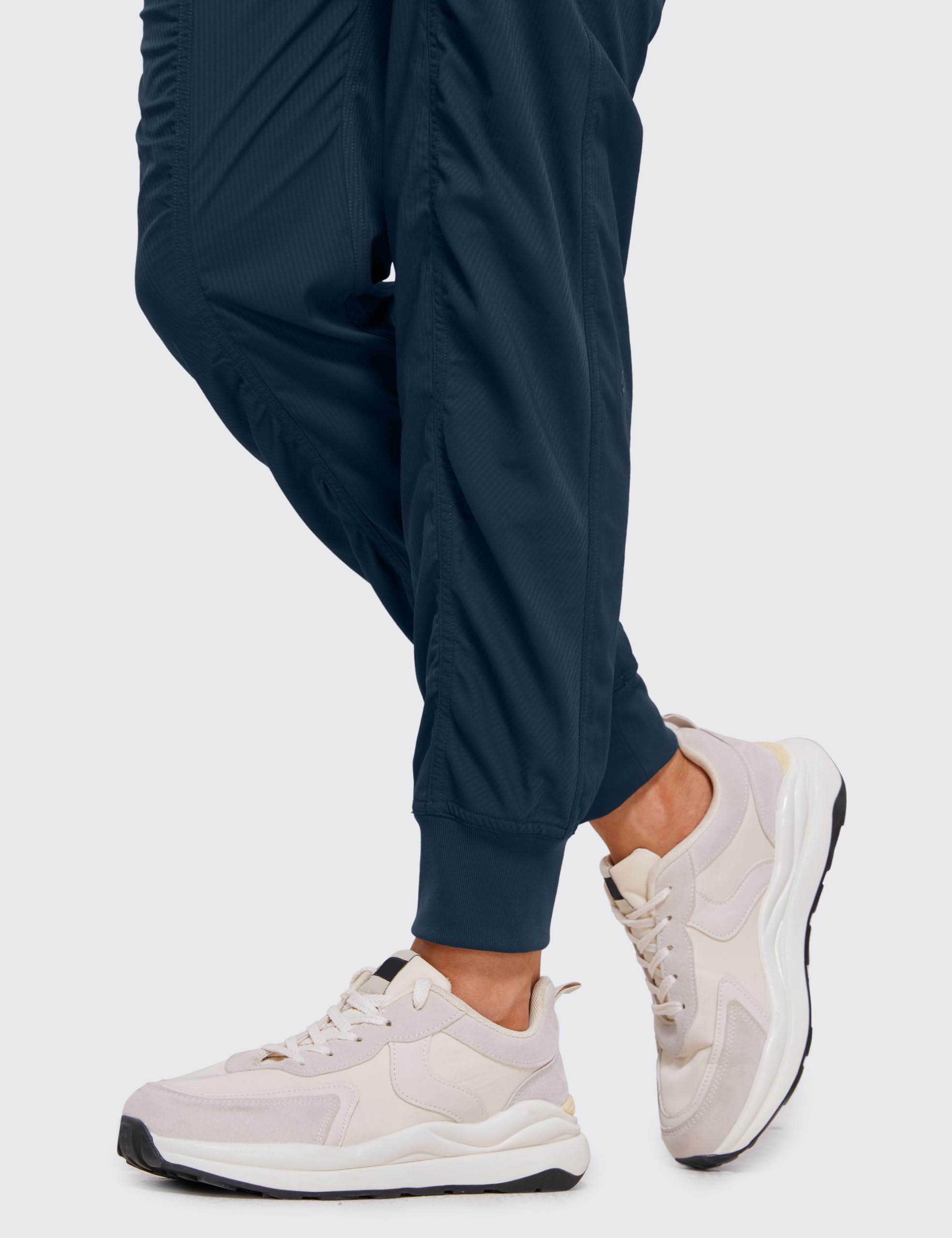 CRZ YOGA Ease Line Pantalones Jogger 72cm Azul Tinta 42 | Casual, Ligero, Diseño Fruncido, Bolsillos, para Mujer
