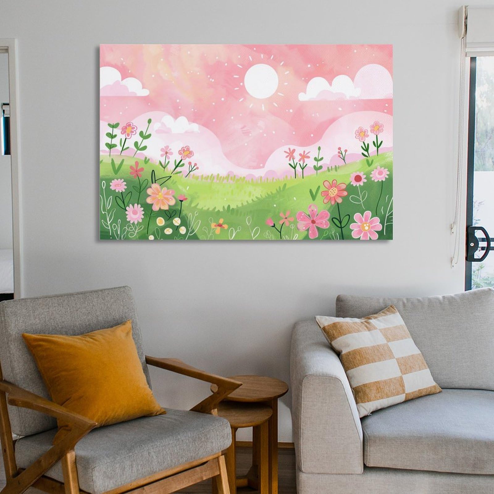 Amazon.co.jp: 絵画 可愛くて子供っぽい自然風景 アートパネル