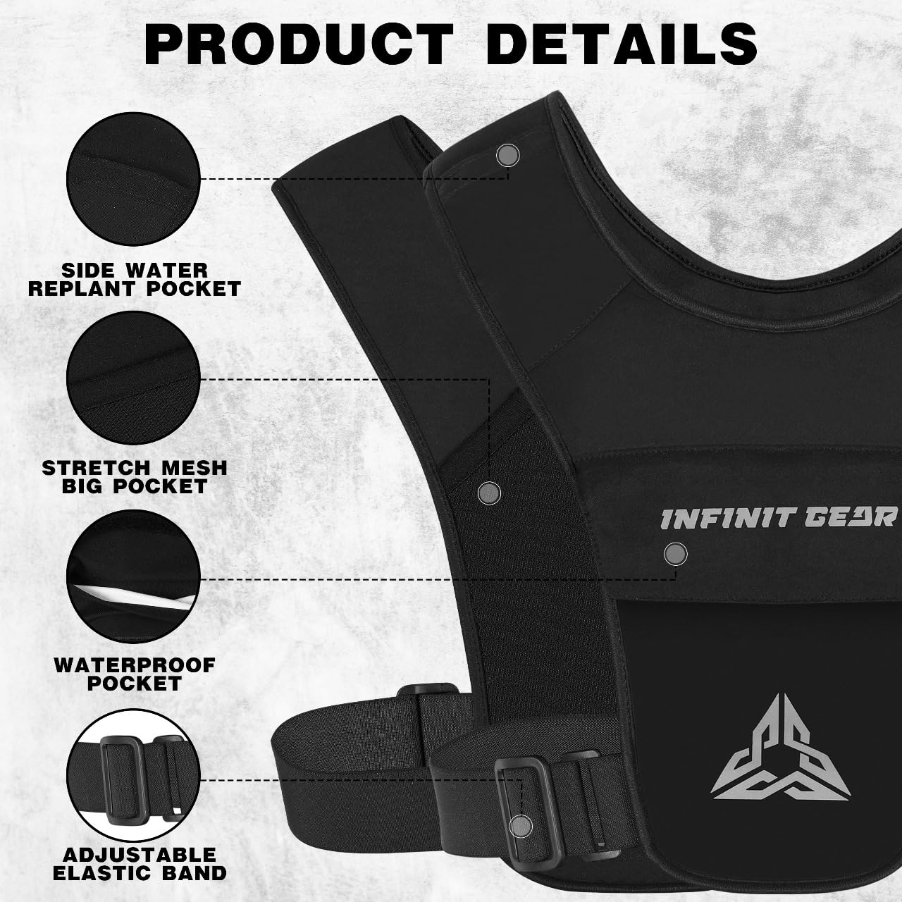 INFINIT Running Vest Women & Men, Light Weight & Adjustable Running Phone holder - Image 3