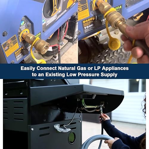 Miniatura 7 de ATKKE Manguera de parrilla de gas natural ID de 38 pulgadas con accesorios de conexión rápida, manguera de GLP de baja presión para Weber,