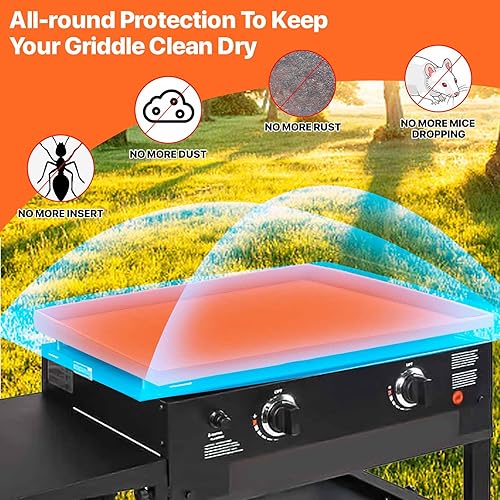 Miniatura 4 de Diketone Cubierta de silicona para parrilla Blackstone de 28 pulgadas, cubierta completa mejorada resistente, alfombrilla protectora de silicona de