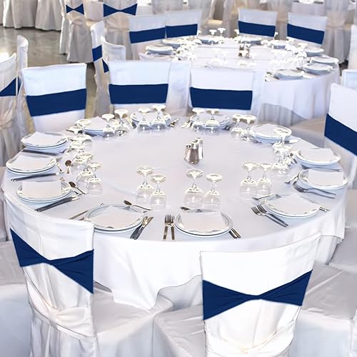 Miniatura 4 de CHENGU Bandas de elastano para silla, lazo liso, para boda, sin hebilla, decoraciones para sillas de cumpleaños, lazos elásticos para sillas, bandas
