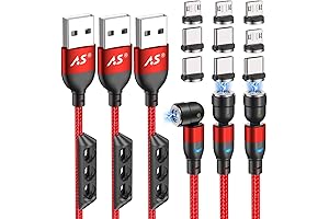 3-in-1 Magnetic Cable, Fast Charger for Micro-USB, Type C & Lightning Devices