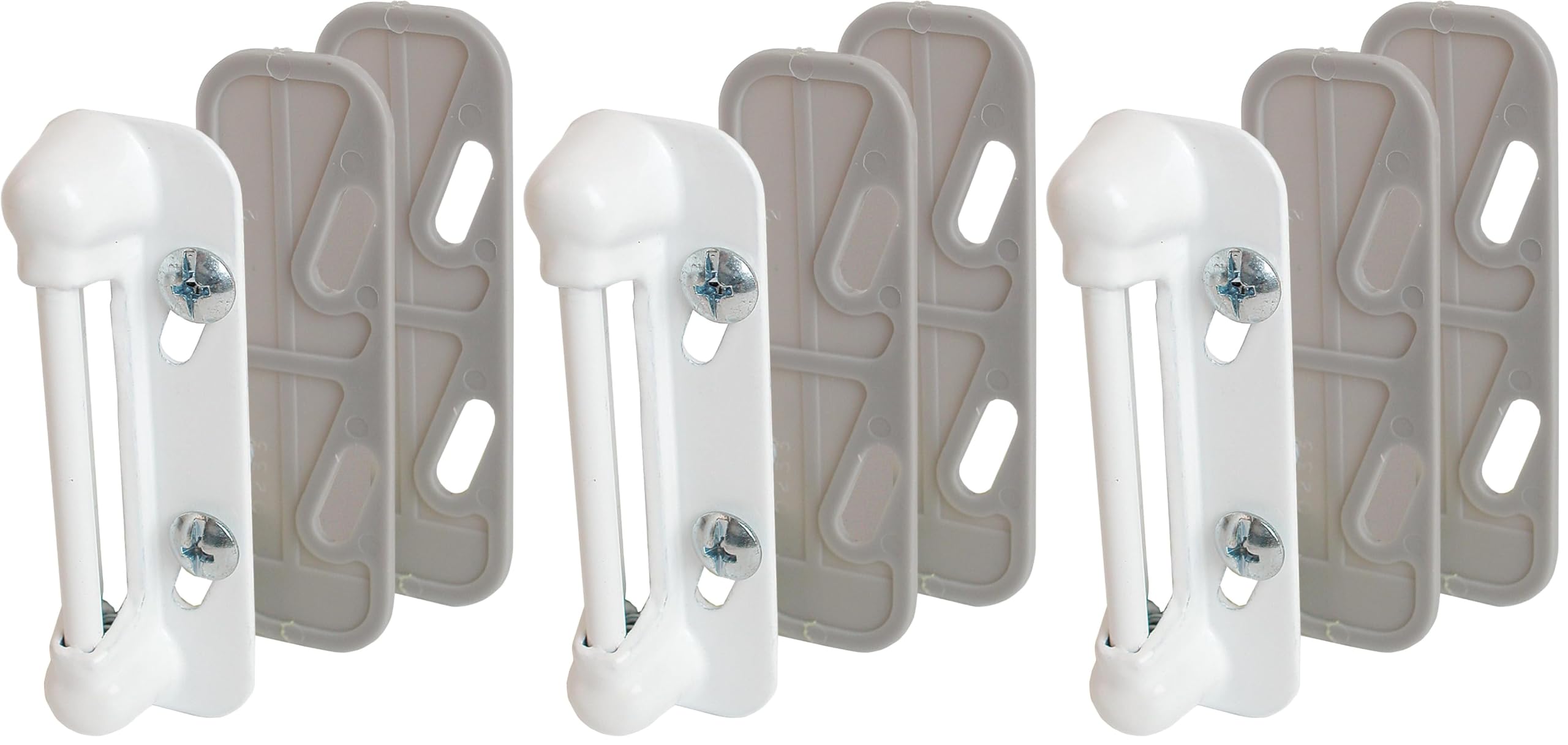 Prime-Line K 5117 Aluminum Painted White, Spring-Loaded Screen Door Strike Plate (1 Set) (Pack of 3)
