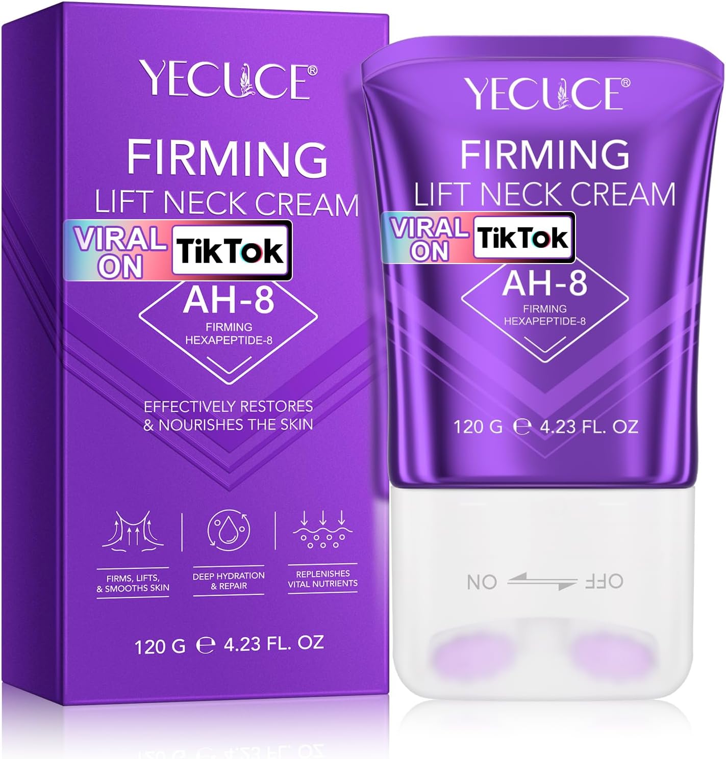 AH-8 Firming Neck Cream for Crepey Skin Body Care Comfort, Neck Firming Cream with Roller, Moisturizing Tightening Lotions Cosmetic Skin Care Skin Repair for Women