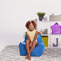 Vista 203 de Posh Creations Puf estructurado cómodo para jugar, leer y ver la televisión, Malibu Lounge, tela de lona para colorear, criaturas