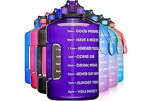 1 Gallon Water Bottle With Time Marker, 5-Liter Water Bottle Motivational