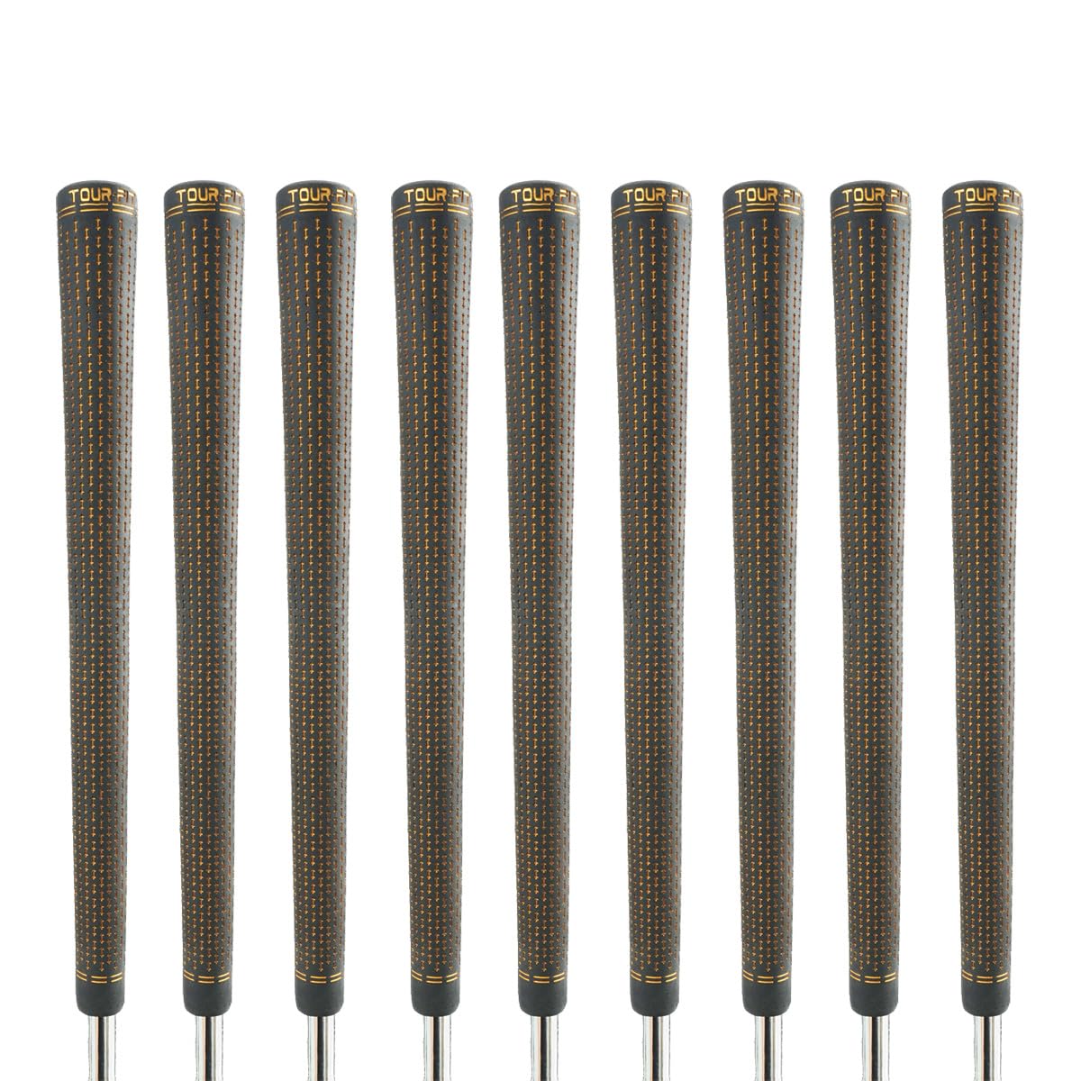 Golf Grip Elite 360 Rotate Golf Grips with Pro Golf Tape – Premium Rubber Golf Club Grips for Adjustable Clubs – Standard, Midsize or Oversize – Pack of 1, 3, 6, 9 or 13 (1, Black/Gold, Standard)