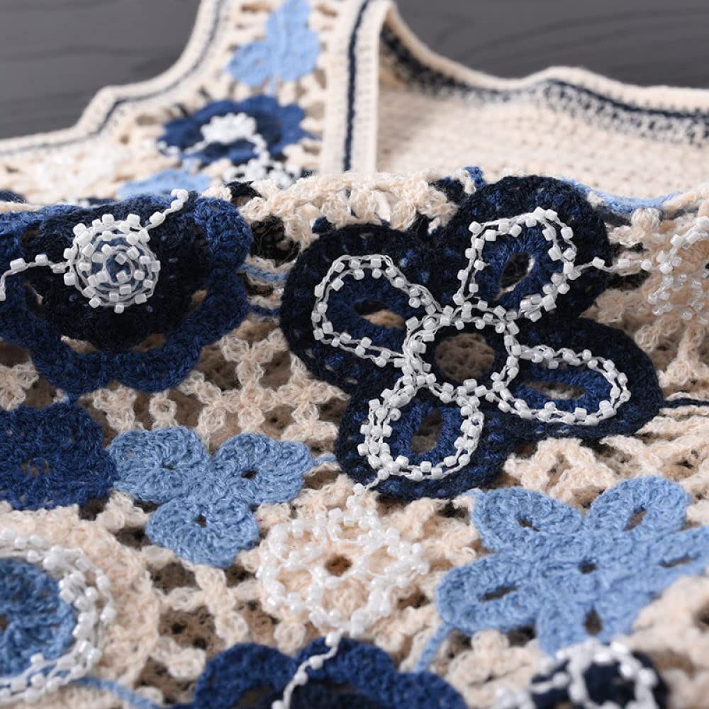 Gilet Sans Manches Vintage Floral Brodé Pour Femmes - Cardigan Court Ouvert Devant Style Bohème
