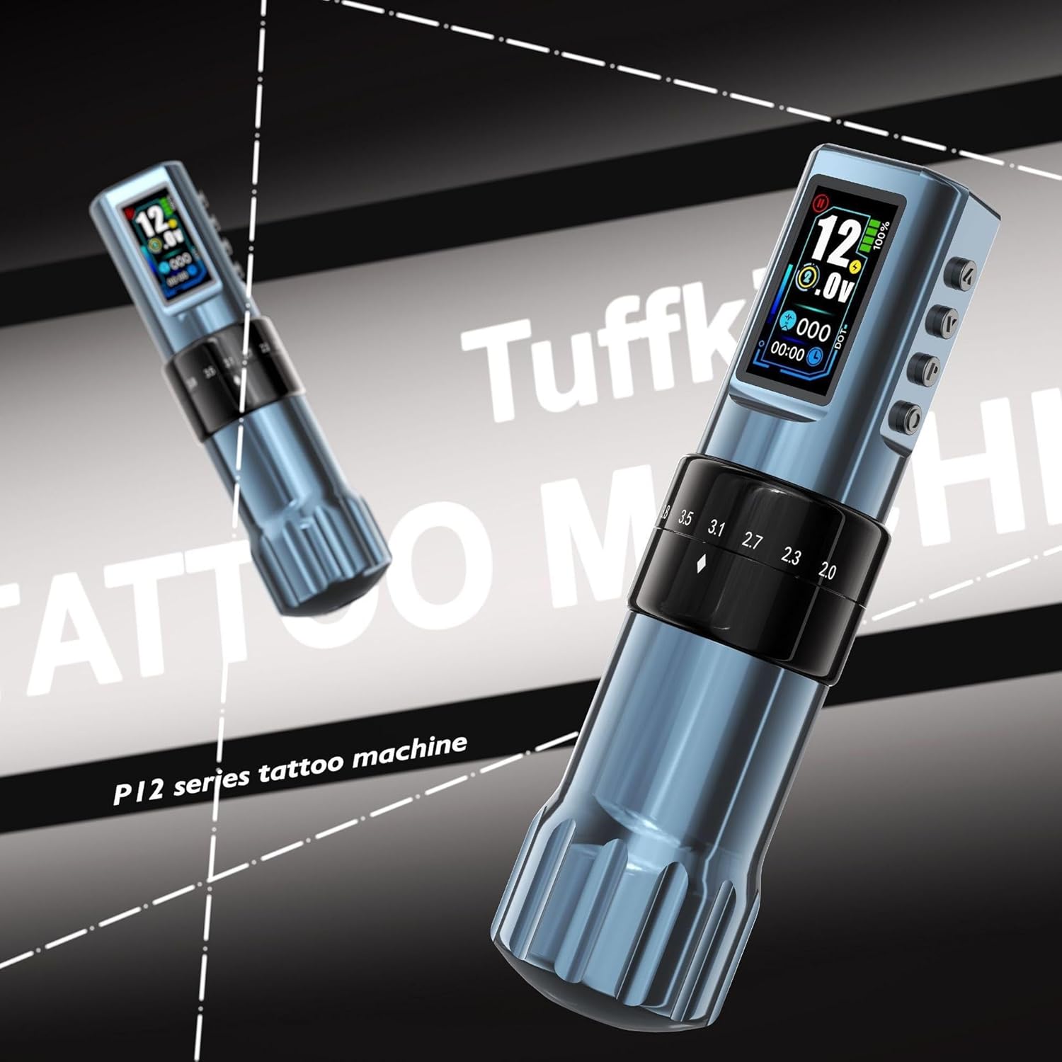 Adjustable Stroke Tattoo Pen, Hollow Cup Wireless Motor Tattoo Mac