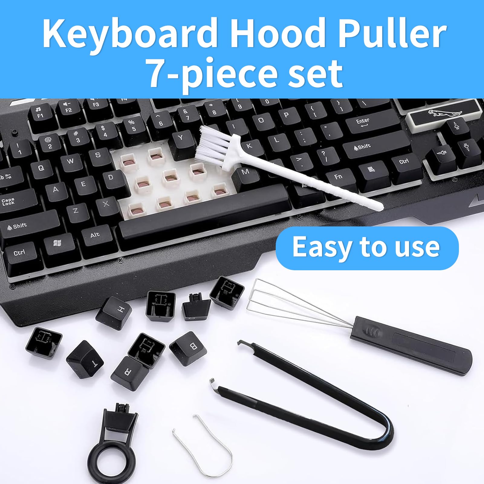 Estrattore Per Keycaps E Switch In Acciaio Inox – 3 Pezzi Con Spazzola Per Tastiere Meccaniche, Rimuove Fino A 3 Tasti Alla Volta