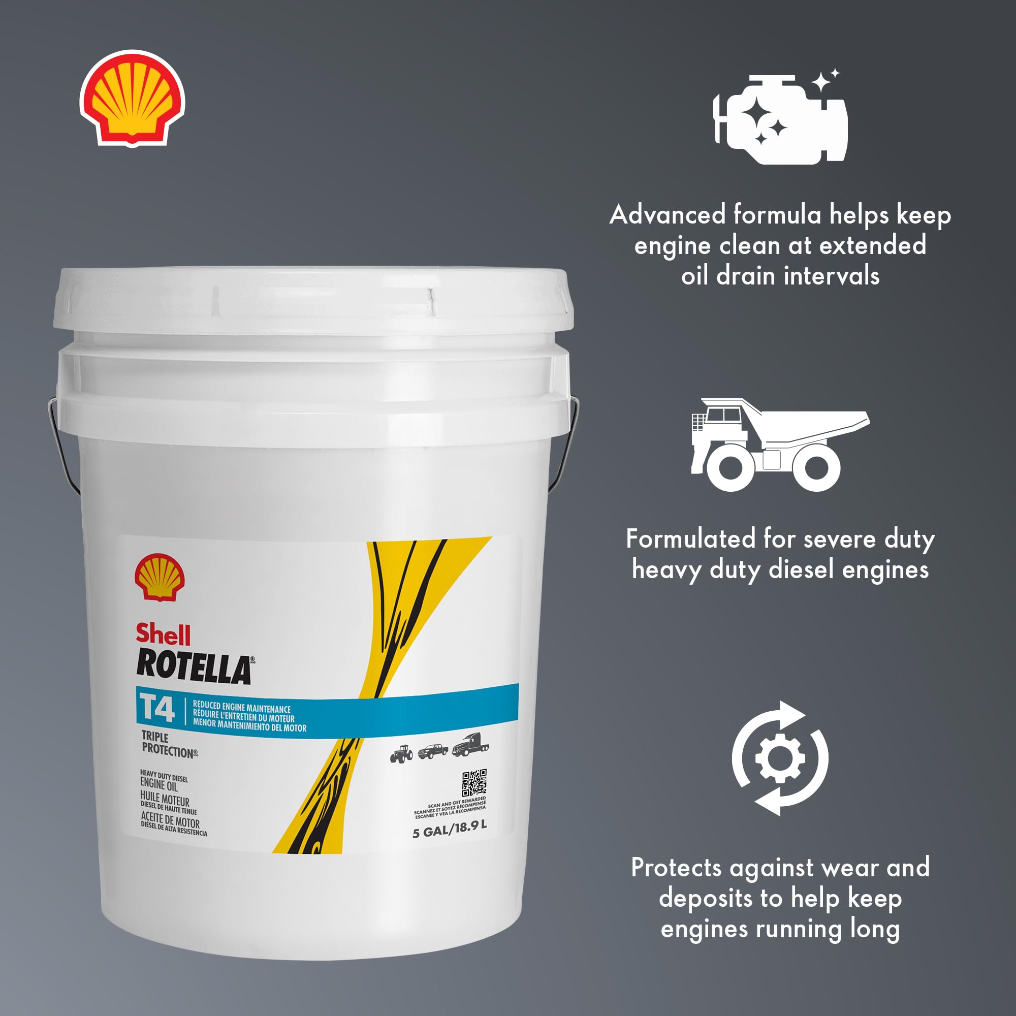 Amazon.co.jp: Shell Rotella T4 トリプルプロテクション 15W-40 