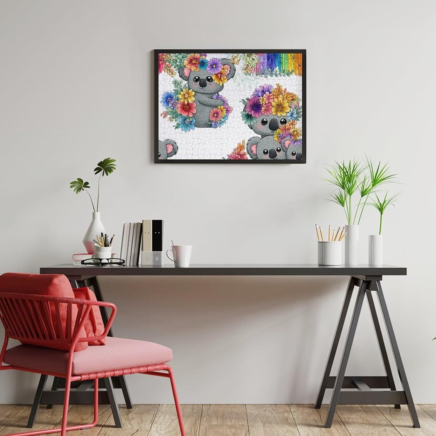 Koala Flowers Puzzles for Adults 500 PCS Wooden Jigsaw Puzzle Wall Decor Christmas