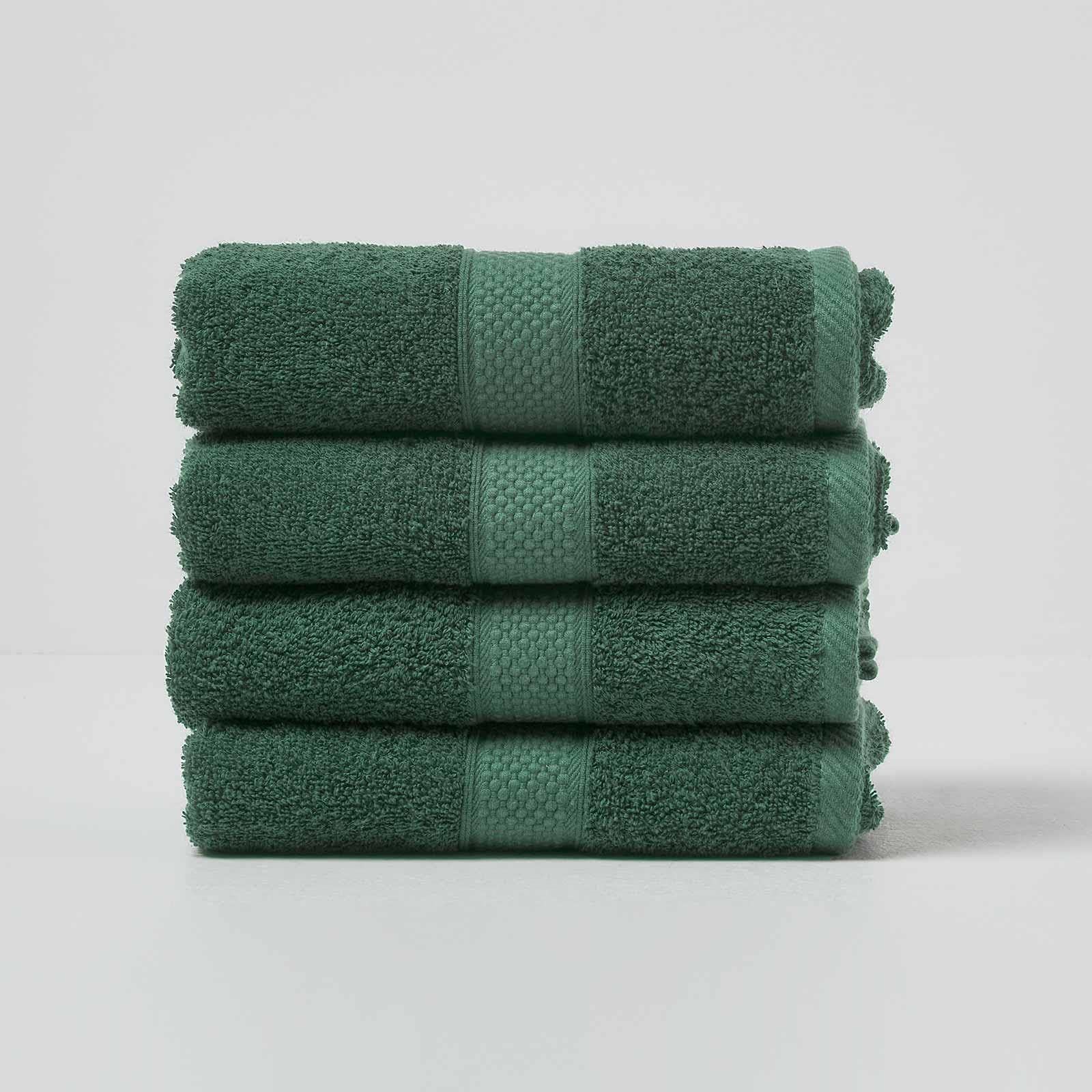 HOMESCAPES Light Blue Turkish Cotton Set of 4 Face Cloths Flannel Super Soft Thick & Absorbent 500 GSM Towel Heavy Weight for everyday Luxury — view 71