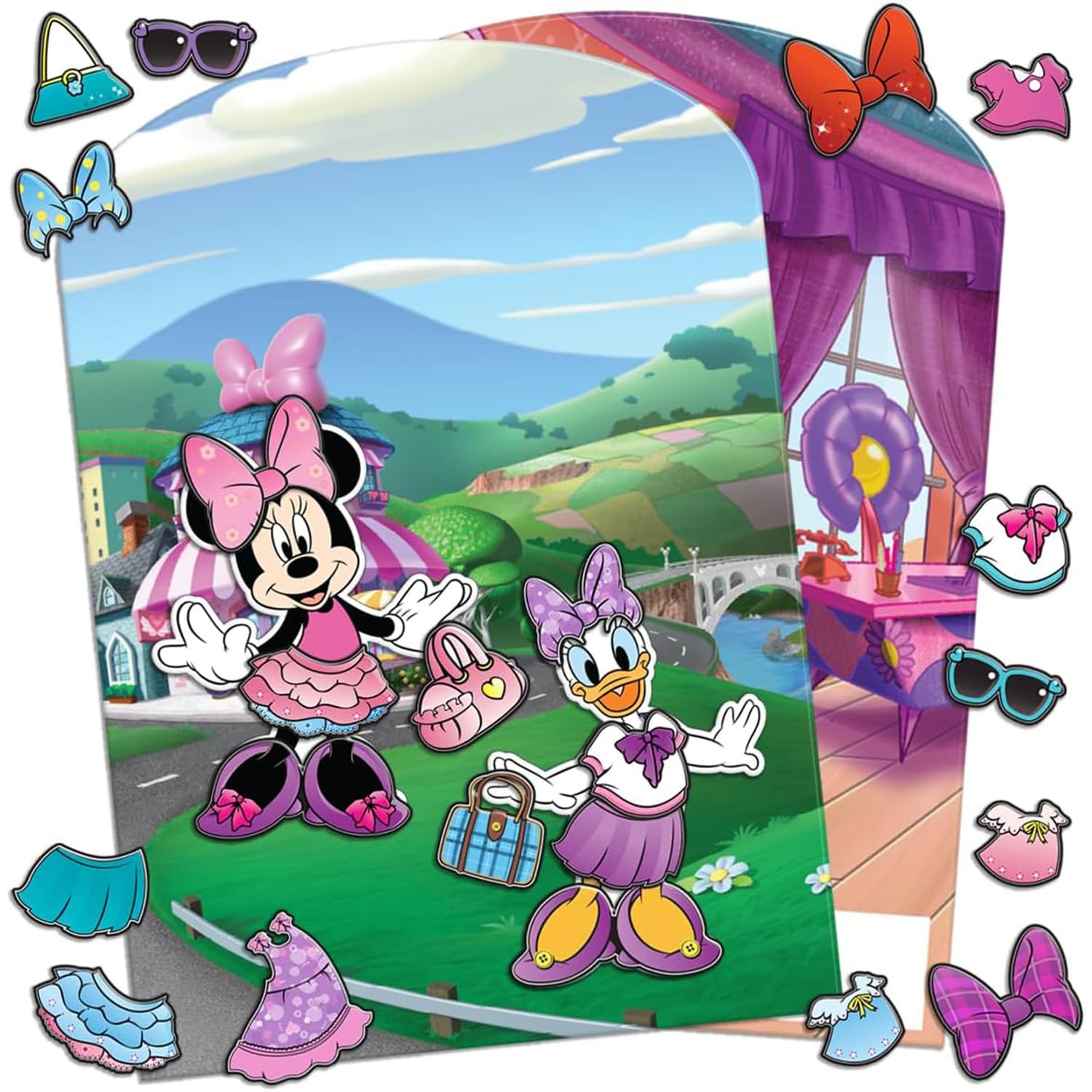 Disney Minnie Mouse Dress Up Stickers Set - Bundle with Disney Reusable Stickers with Play Scene Plus Tattoos, More | Minnie Mouse Pretend Play Activity for Toddlers