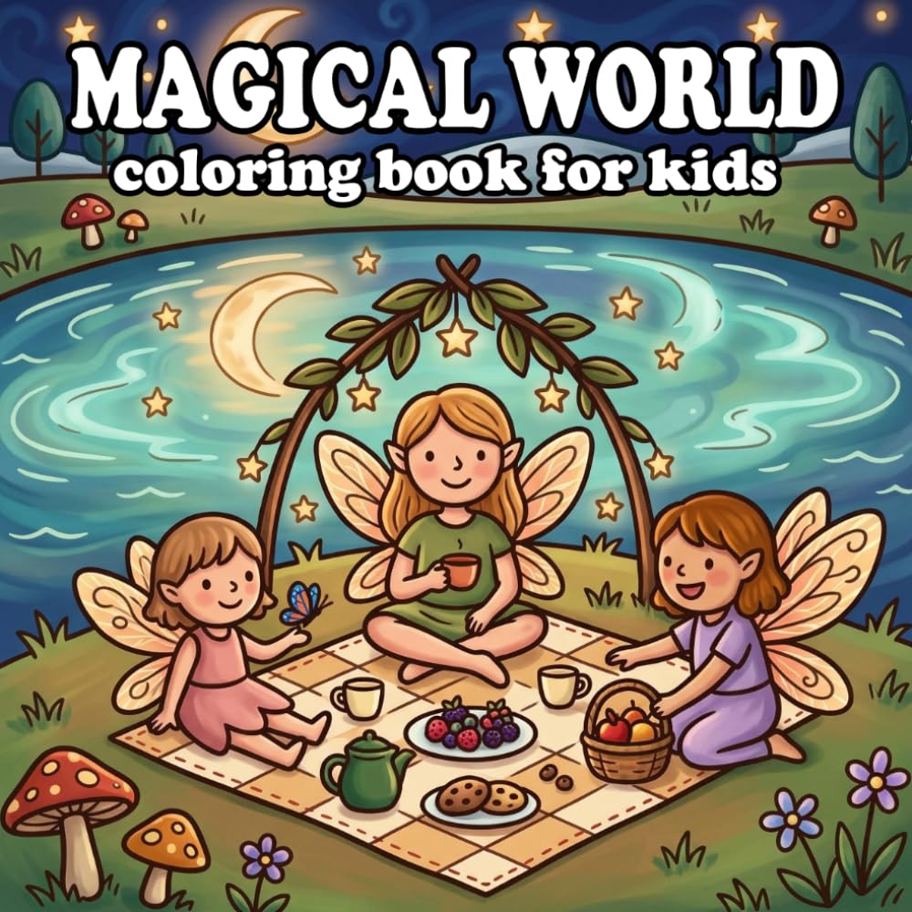 magical world children coloring book: Adorable Dragons, Princesses, Wizards, and Enchanted Lands to Color