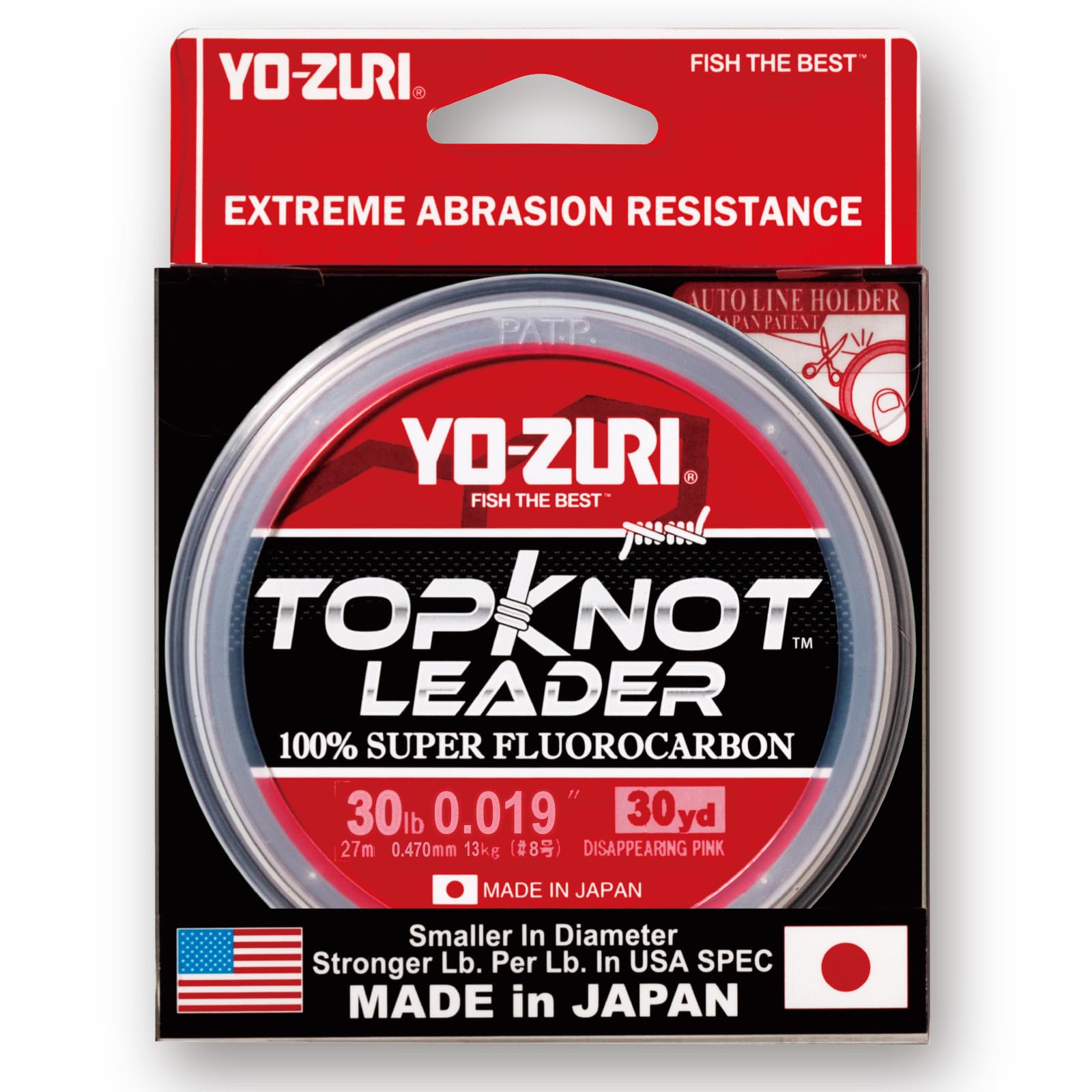 Yo-Zuri Topknot 30 yd Sinking Leader, Disappearing Pink, 30 lb