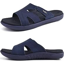 KuaiLu Womens Fashion Orthotic Slides Ladies Athletic Yoga Mat Memory Foam Walking Sandals Thick Cushion Recovery Summer Beach Slippers Comfortable Plantar Fasciitis Arch Support