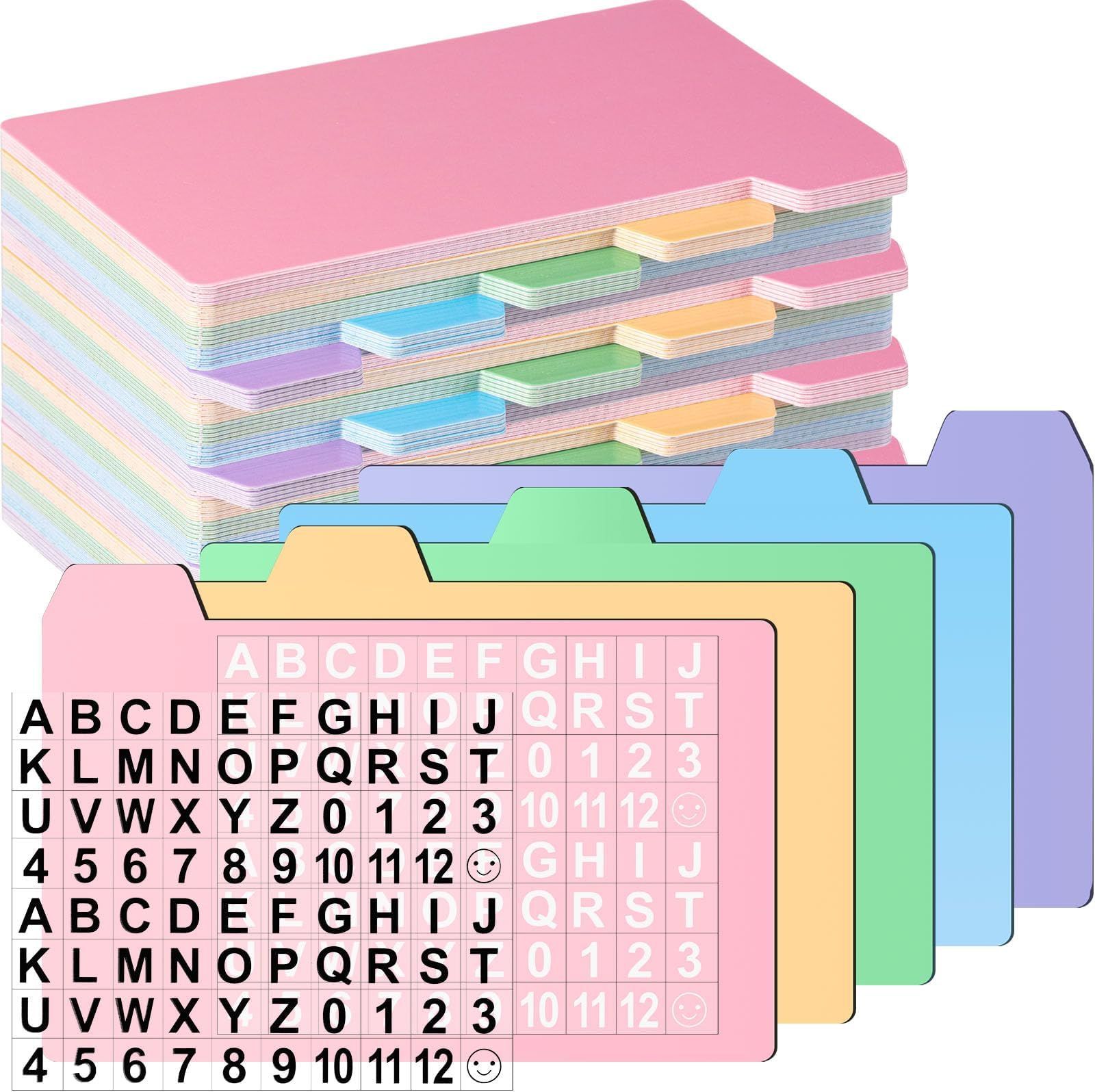 96 Pieces 5x8 Index Card Dividers with Tabs Index Cards