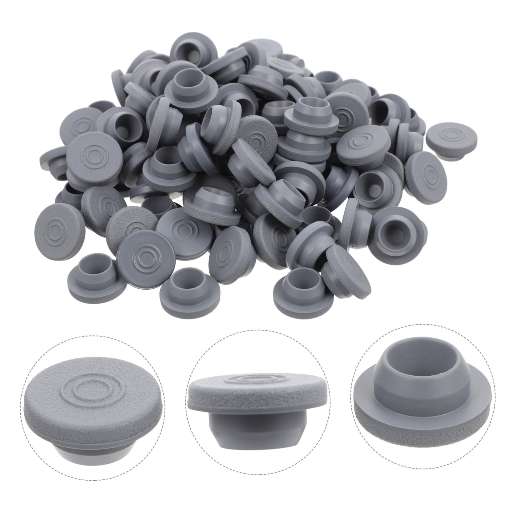 HOMOCONO 100 Pack of Full Injection Packaging Rubber Plugs Inner Stopper Plugs for Bottles Industrial Grade