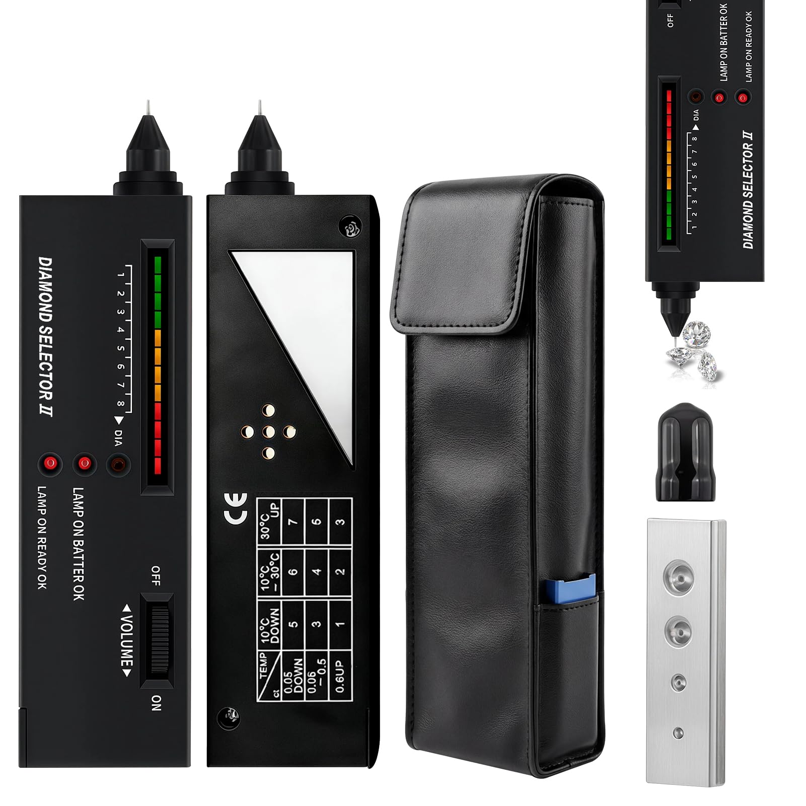 Portable Electronic Diamond Tester Pen,Professional Moissan Diamonds Tester High Accuracy Jewelry Detector with LED Light for Diamond Jade Ruby Crystal Sapphire Agate gems Multi Gemstone Precious