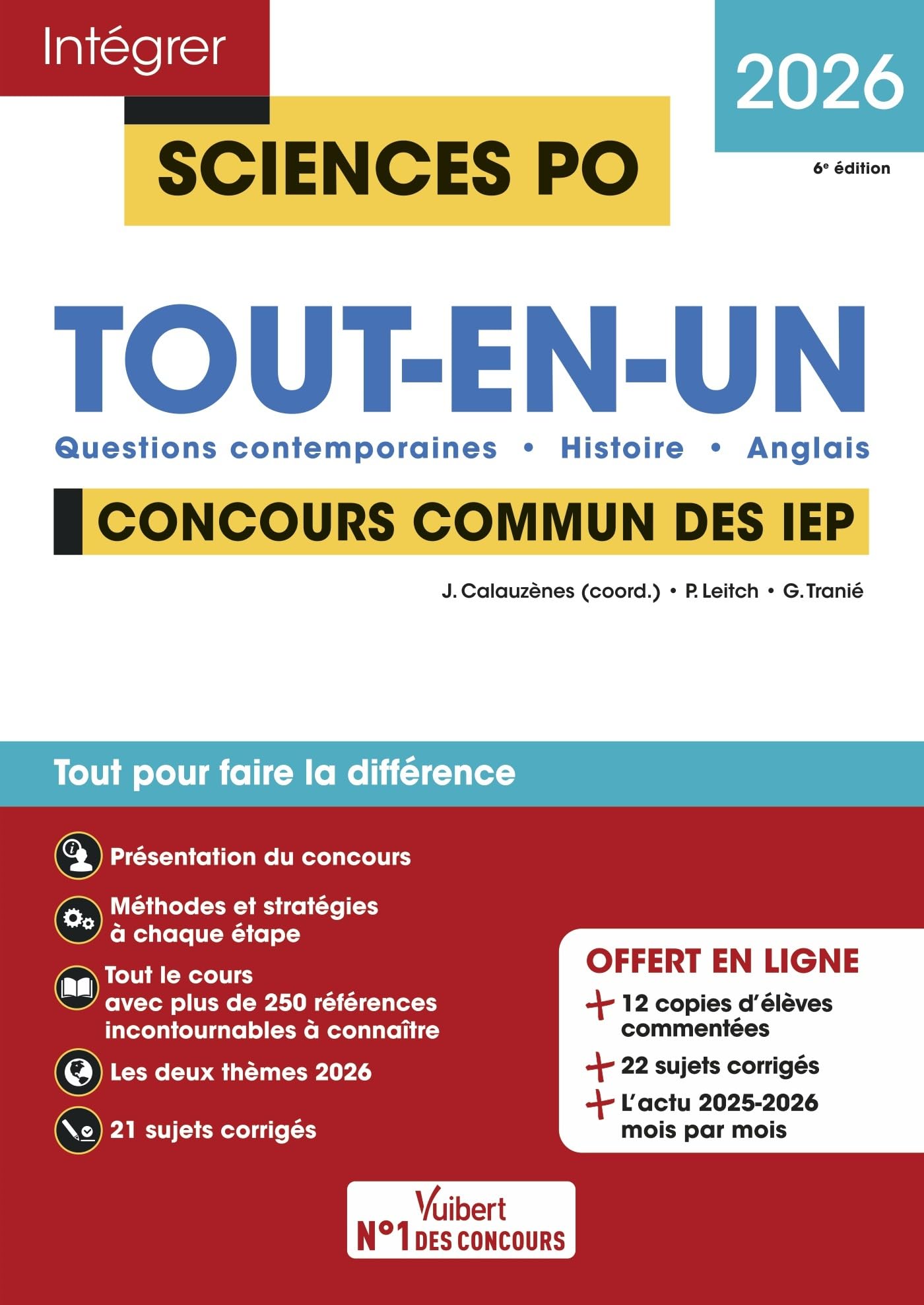Sciences Po - Concours commun des IEP 2026 - Tout-en-un: Questions contemporaines - Histoire - Anglais - 21 sujets corrigés