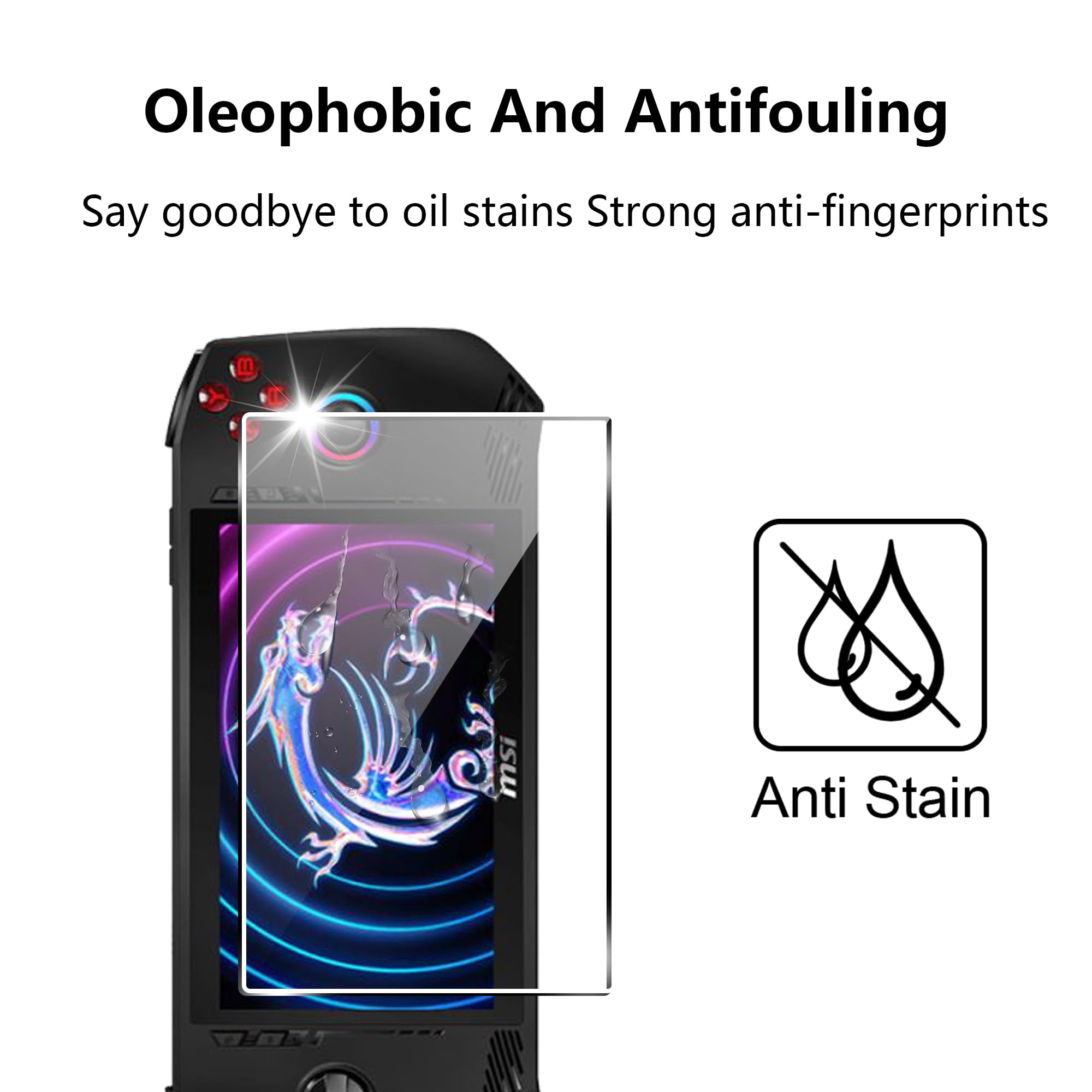 zZjoOoj [2 Pièces Verre Trempé pour ASUS ROG Ally X/MSI Claw A1M 2024 7'', Film de Protection D'écran Anti-Rayures,sans Bulles,Anti-Scratch,Dureté 9H