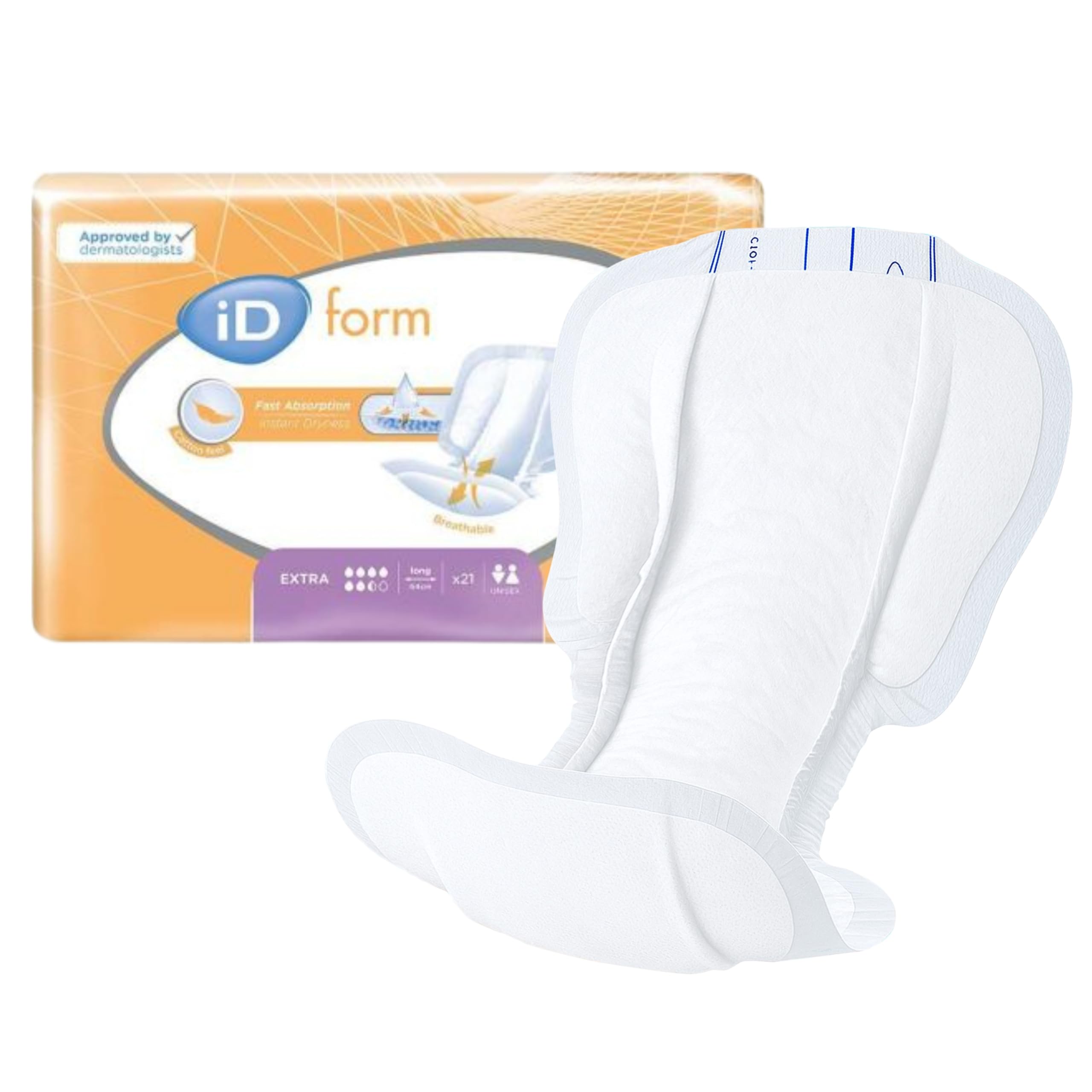 Form Disposable Extra Incontinence Pads, Men's and Women's, Disposable Briefs, Anti-Leak Protection, Wetness Indicator, Odour Control, 1900ml, 21 Pads