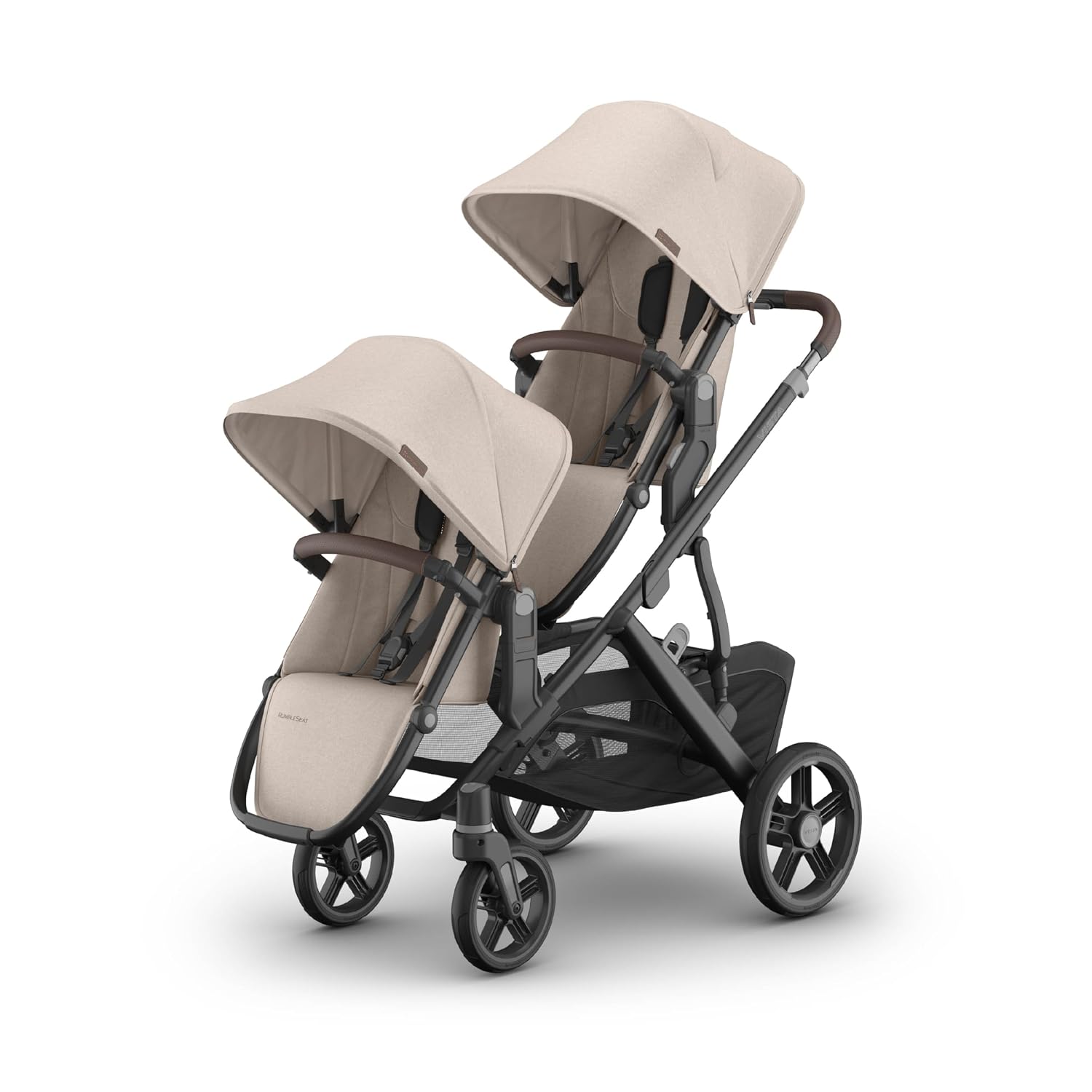 UPPAbaby Vista V3 Stroller + RumbleSeat V3 - Convertible Single-to-Double Stroller System - Toddler Seat, RumbleSeat Accessory, Adapters Included - Ada (Sandstone Mélange)