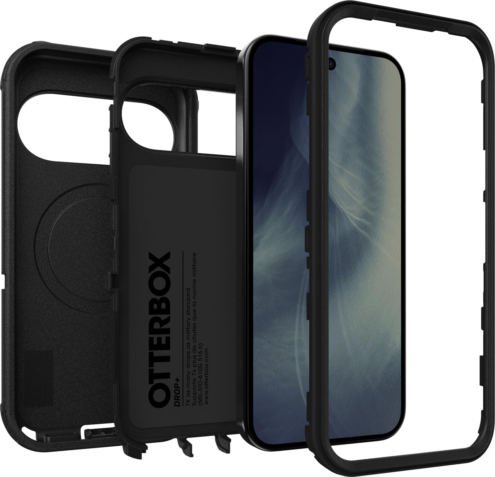 OtterBox Cover Defender Pro Pixelsnap per Pixel 11/Pixel 11 Pro, Nero | Custodia protettiva antiurto, a prova di caduta, protezione estrema, con magneti, testata 7x norme MIL-STD 810G