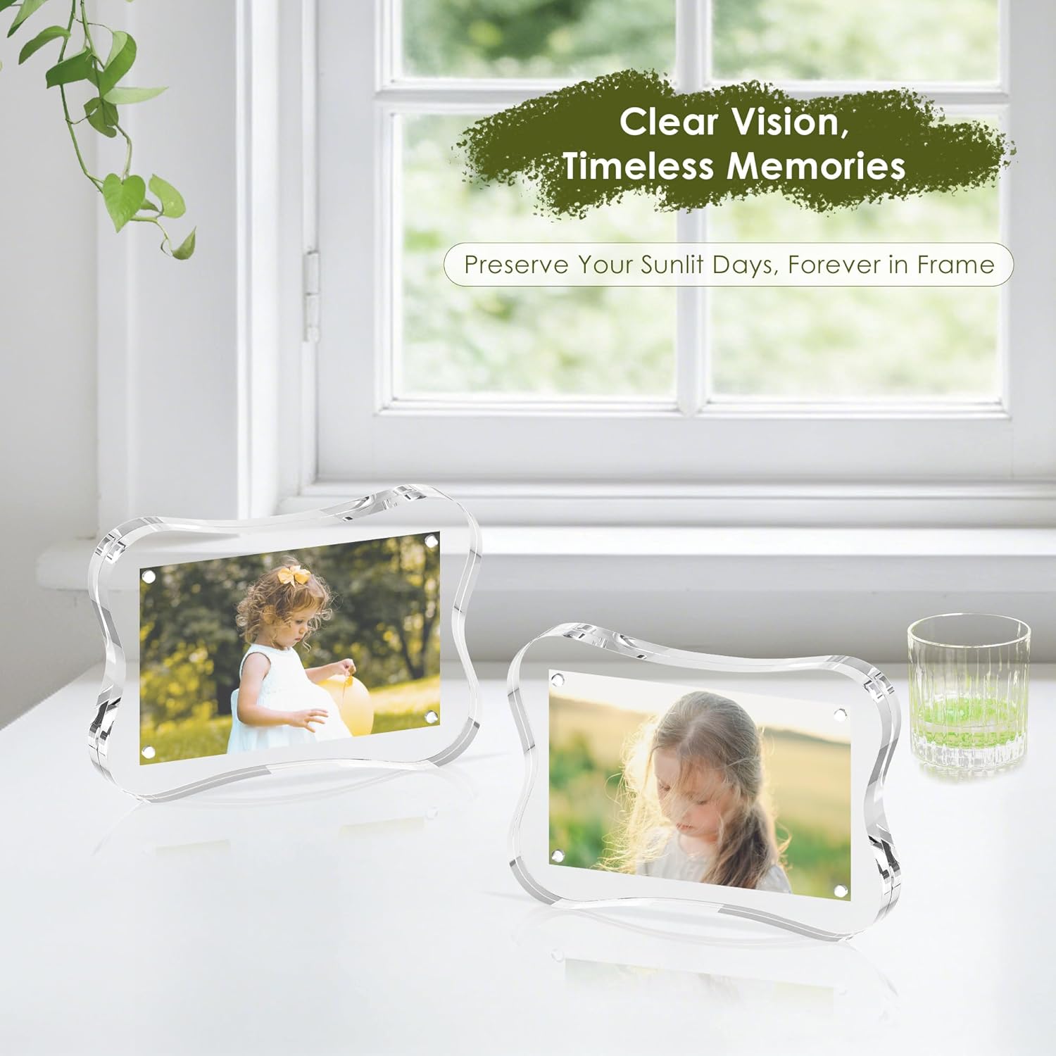 4x6 Acrylic Picture Frame 3 Pack, 10+10mm Thick, Double-Sided Transparent Magnetic Frameless Photo Frame, Desktop Freestanding Display for Office or Home Decor, a Practical Gift Item