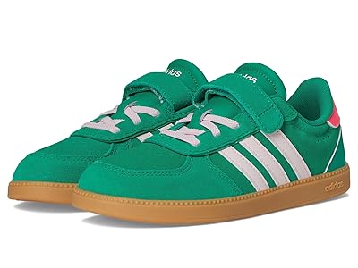 adidas Kids Breaknet Sleek Shoes Kids Shoes Court Green/Clear Pink/Lucid Pink : 3 Little Kid M, Leather