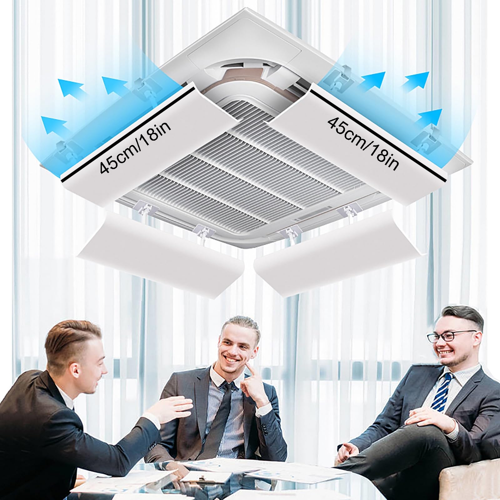 Parabrezza universale per presa d'aria a soffitto per sistemi di climatizzazione di ufficio e casa