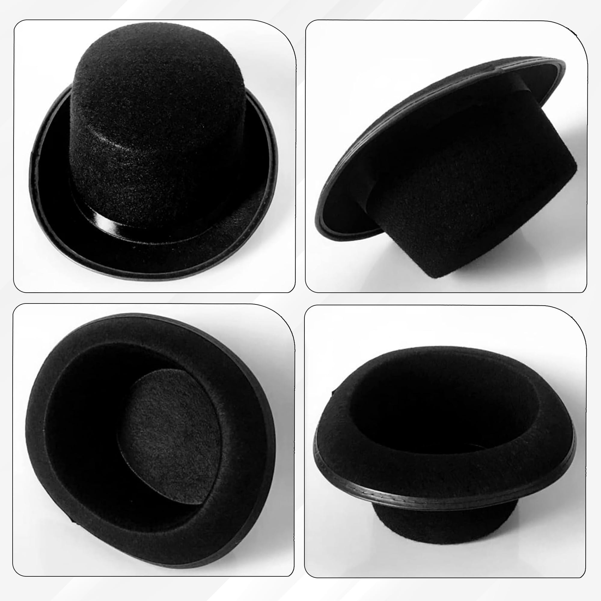HiFEN® Top Hat Black Velour, Stylish Formal Accessory for Men, Vintage Design for Costumes Weddings - Image 2