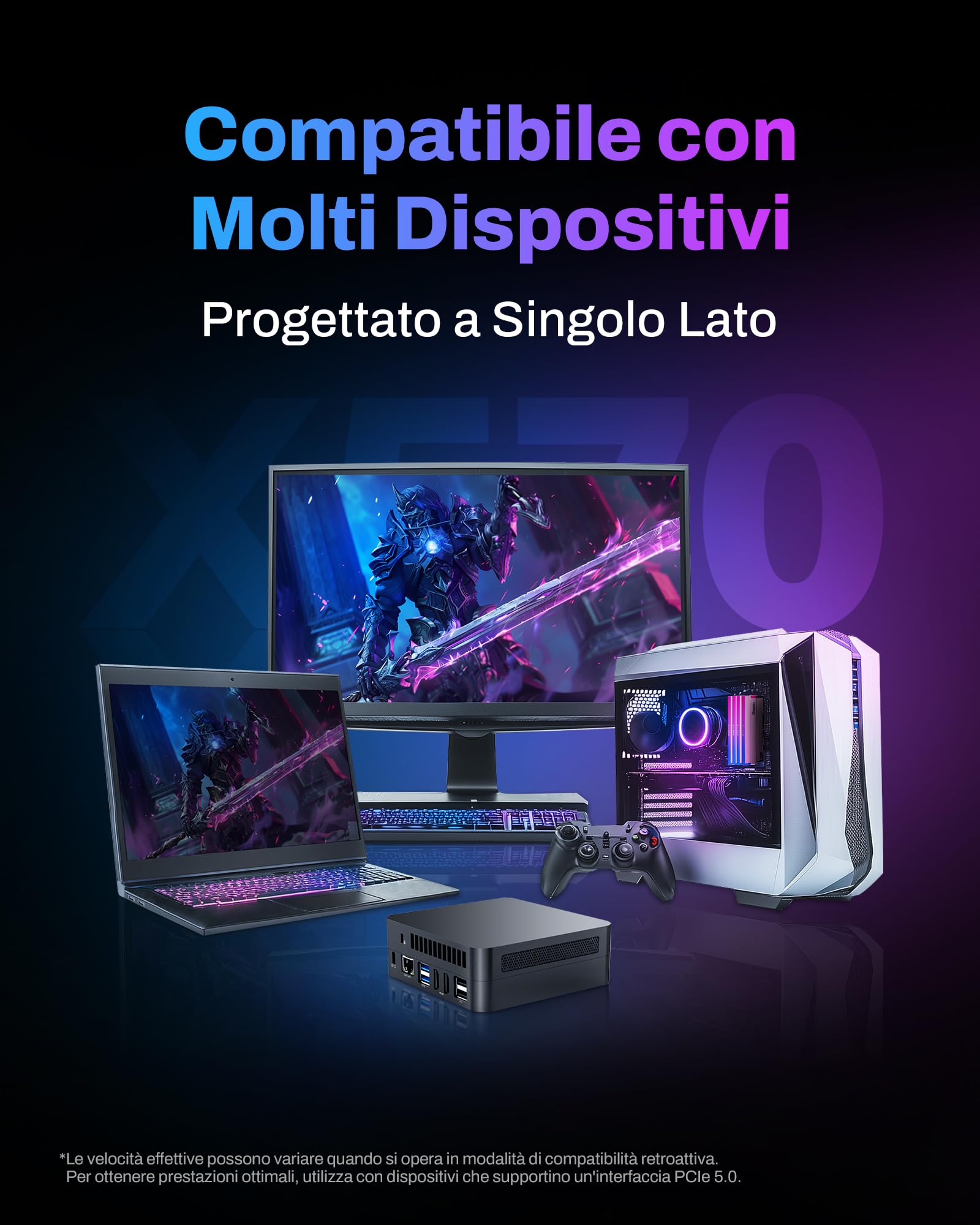 BIWIN Black Opal X570 Gen5 SSD da gioco 1TB - fino a 14000 MB/s di lettura - M.2 2280 NVMe PCIe 5.0 con 3D TLC NAND - Disco interno professionale per laptop e desktop