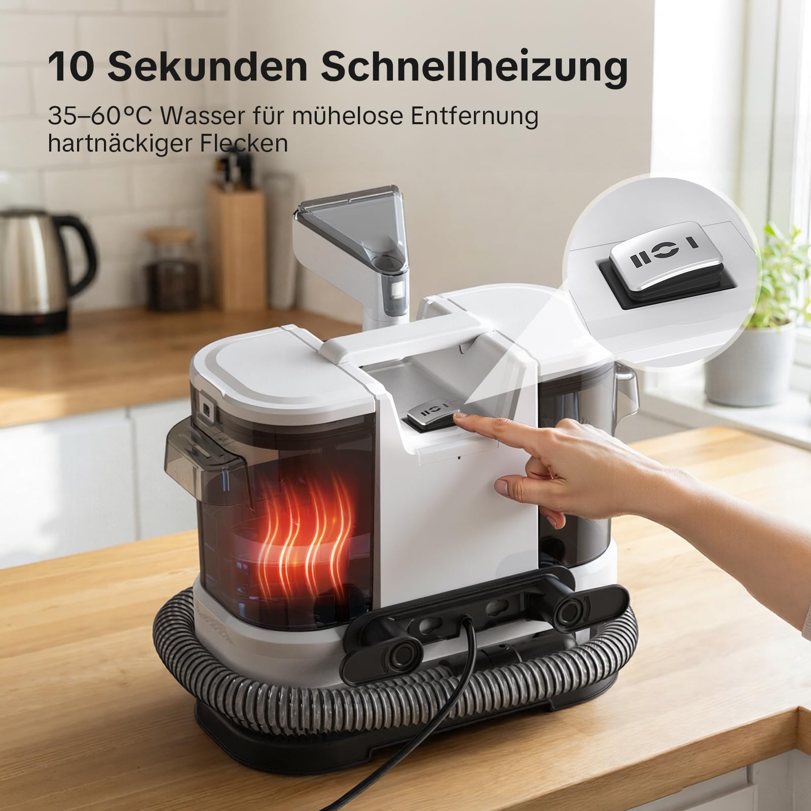 Lubluelu Polsterreiniger Gerät, 1400 W, 20kPa, erhitzt Wasser in 10 Sek.