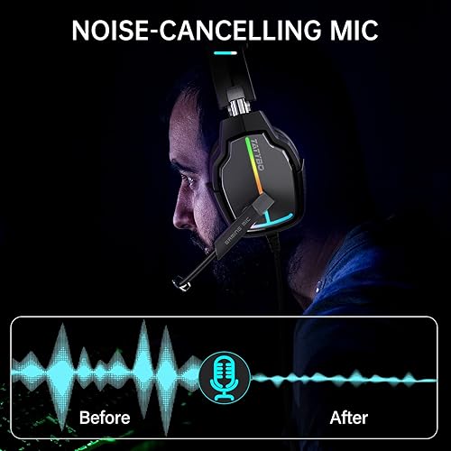 Miniatura 5 de New Gaming Headset for PC PS4 PS5 Xbox One Switch Stereo PS4 Headset with 90 Rotatable Earpads Noise-Cancelling Mic