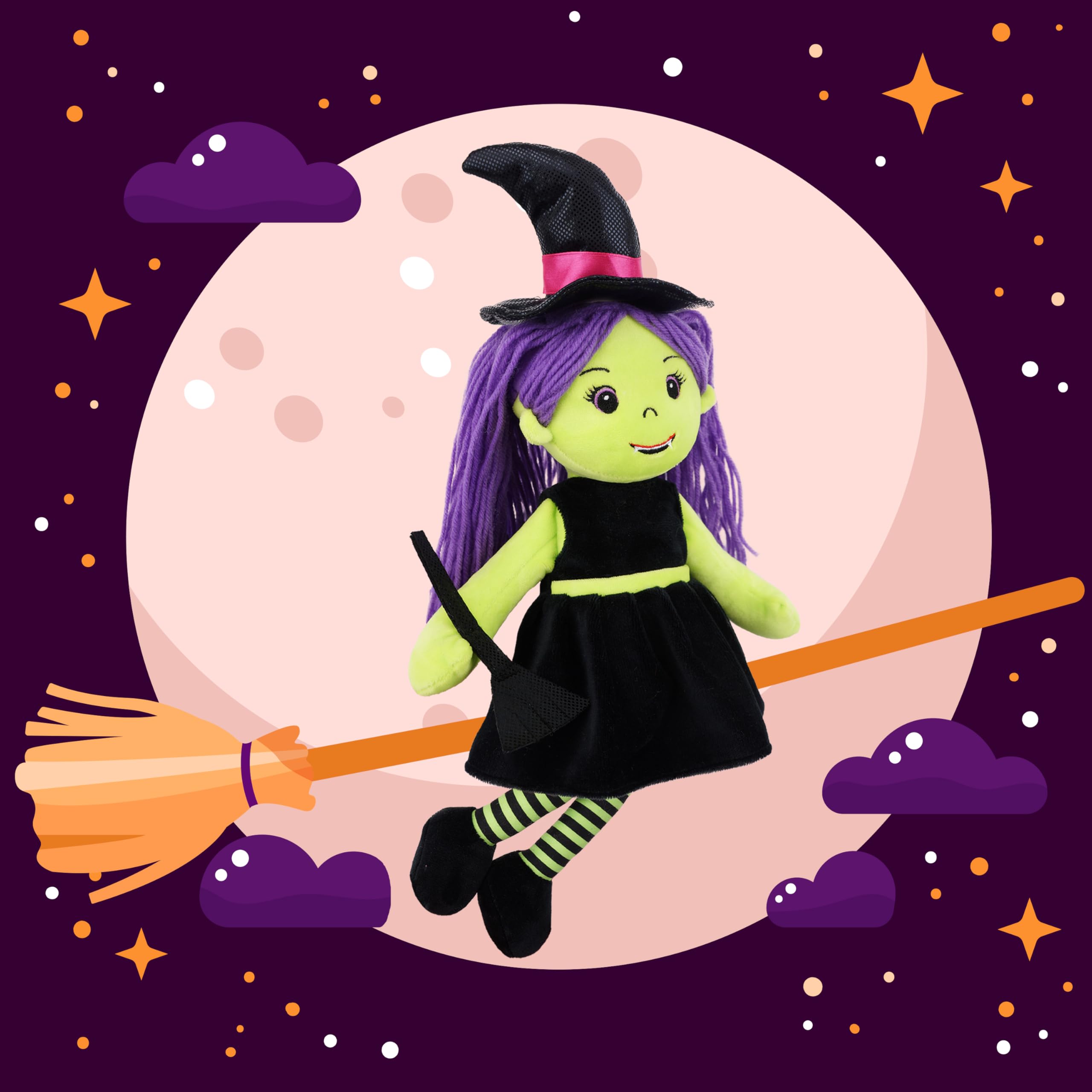 Lullaberry 35cm Snuggle Cutie Sophie - Soft Cuddly Witch Doll - Adorable for Kids & Toddlers - M, Witch M, Medium - Image 3