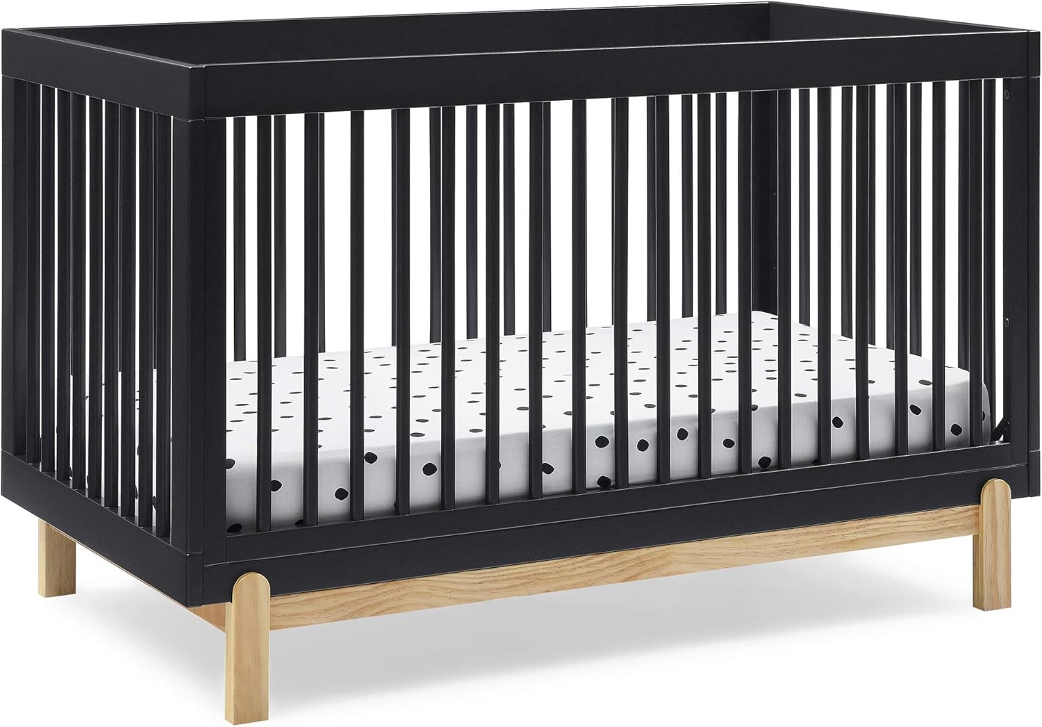 Delta Children Poppy 4-in-1 Convertible Crib, Greenguard Gold Certified, Midnight Grey/Natural