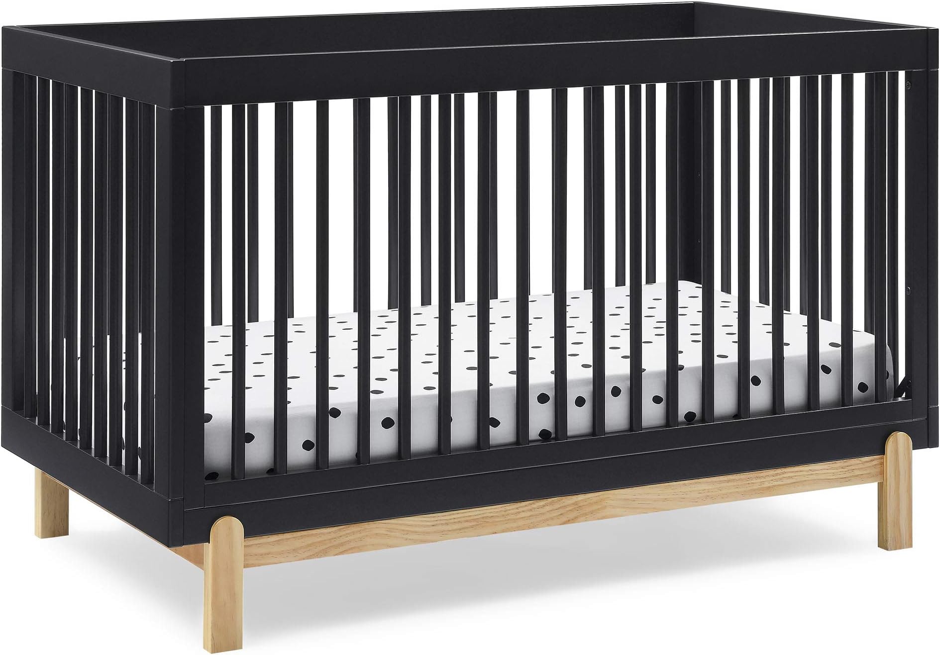 Delta Children Poppy 4-in-1 Convertible Crib, Greenguard Gold Certified, Midnight Grey/Natural