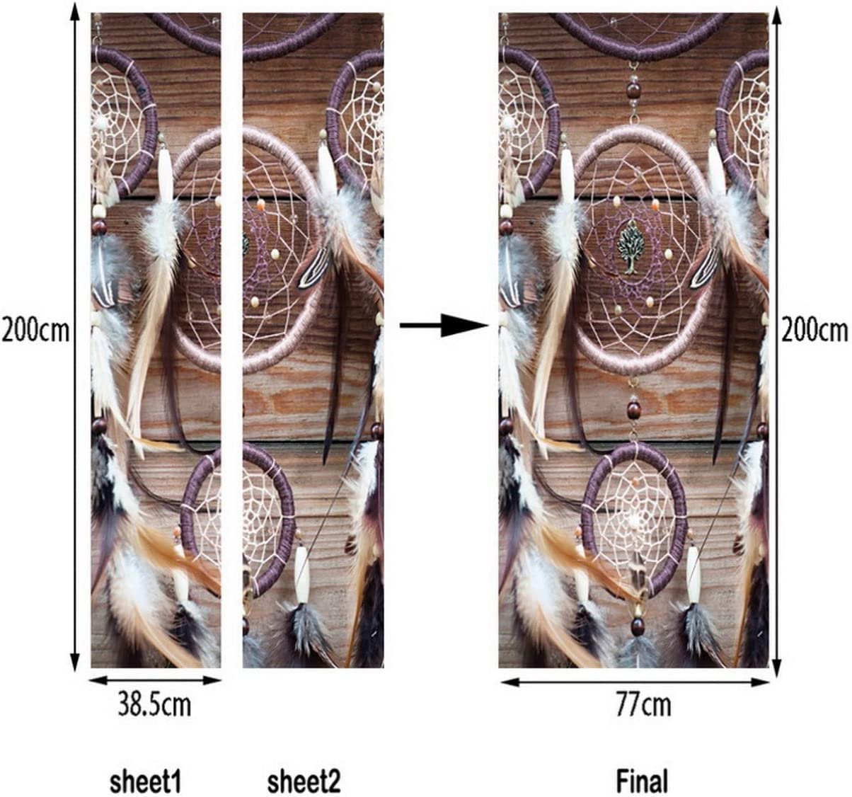 Traumfänger 3D Türtapete Selbstklebend - 85x215cm Neon Dekoration