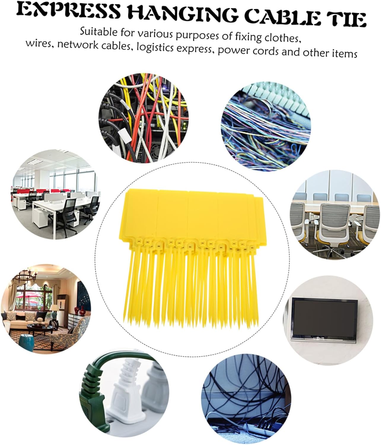 SAFIGLE 100pcs Yellow Plastic Shipping Tags 5.8x100mm Cable Labeling Tags Luggage for Industrial Packaging and Shipping Supplies