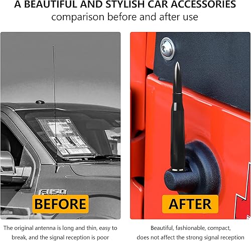 Miniatura 5 de Antena de bala para automóvil, accesorios de decoración exterior de camión, antena de repuesto de vehículo de automóvil con Ford F150 F250 F350RAM