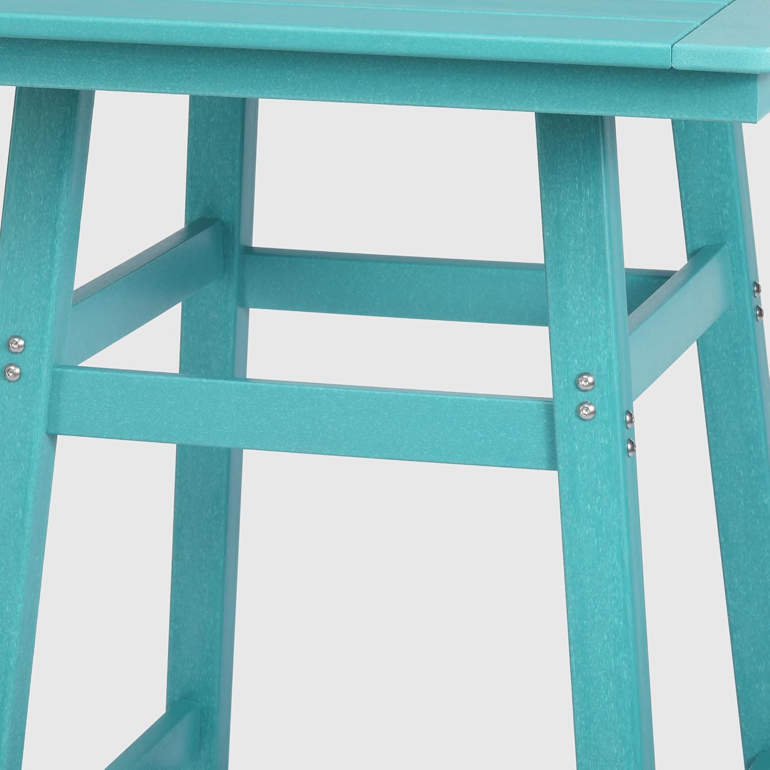 WestinTrends Malibu Square Outdoor Patio Bistro Bar Table with Umbrella Hole 42" Tall, Turquoise