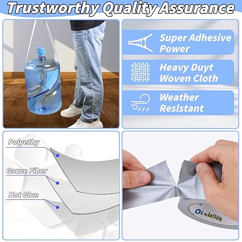 Miniatura 3 de Paquete de 22 cintas adhesivas plateadas a granel, cinta adhesiva de 2 pulgadas x 660 yardas, resistente, fuerte sin residuos, cinta adhesiva para