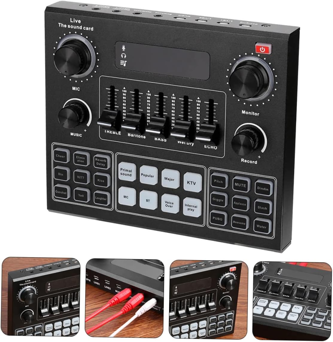 V9 External Sound Card Portable Voice Changer for Mobile and Computer Universal Live Streaming Device Random Color