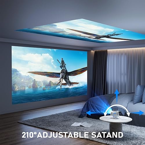 Miniatura 6 de Proyector Neo y aplicaciones integradas: Mini proyector XuanPad con Wi-Fi y Bluetooth, proyector portátil inteligente Full HD 1080P con soporte de