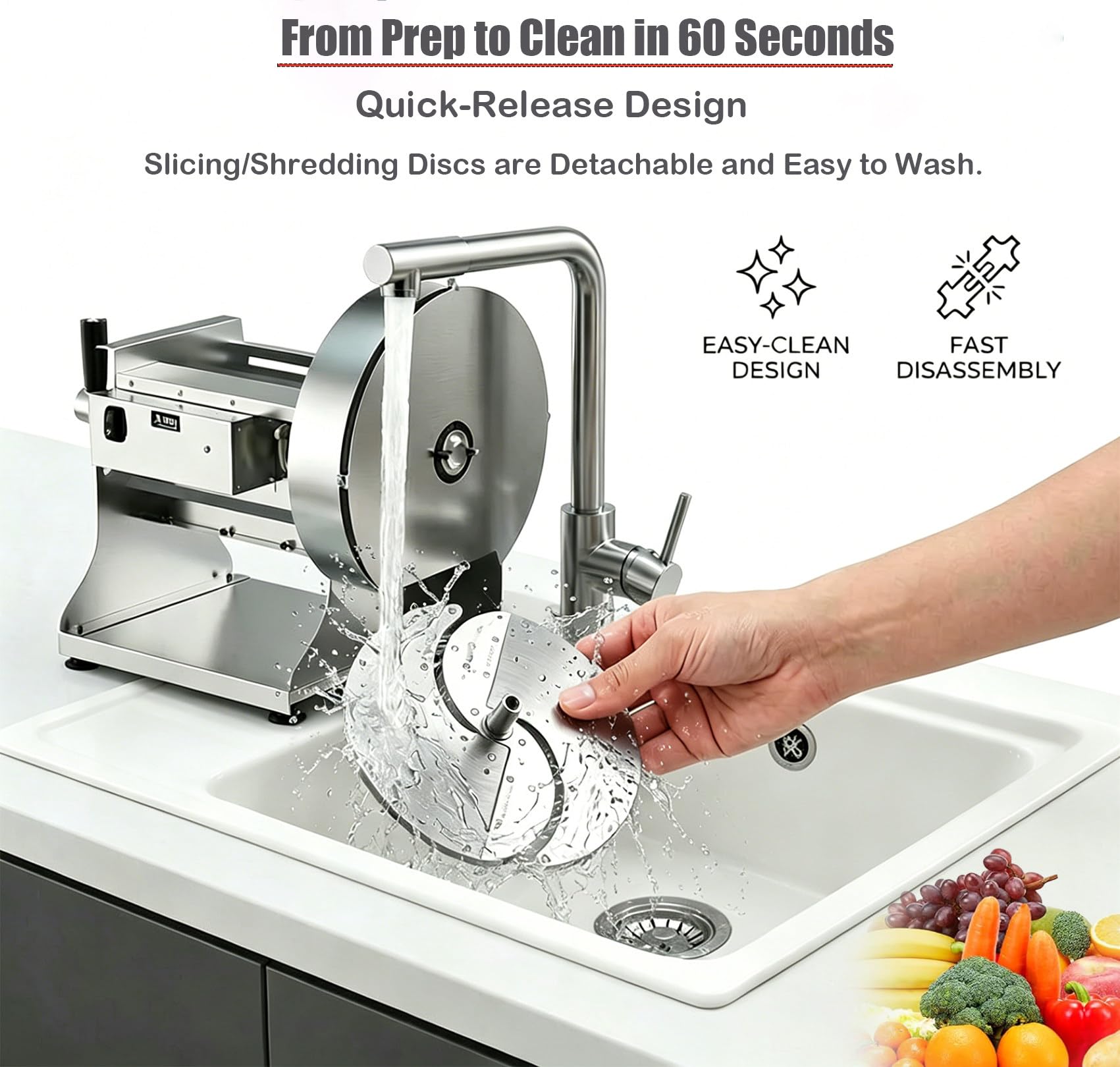 Affettatrice Manuale per Frutta E Verdura, Affettatrice Professionale, Spessore Regolabile 0-10 Mm, Realizzata in Acciaio Inossidabile, Adatta per Pomodori, Patate, Cavoli, Lime, Ecc
