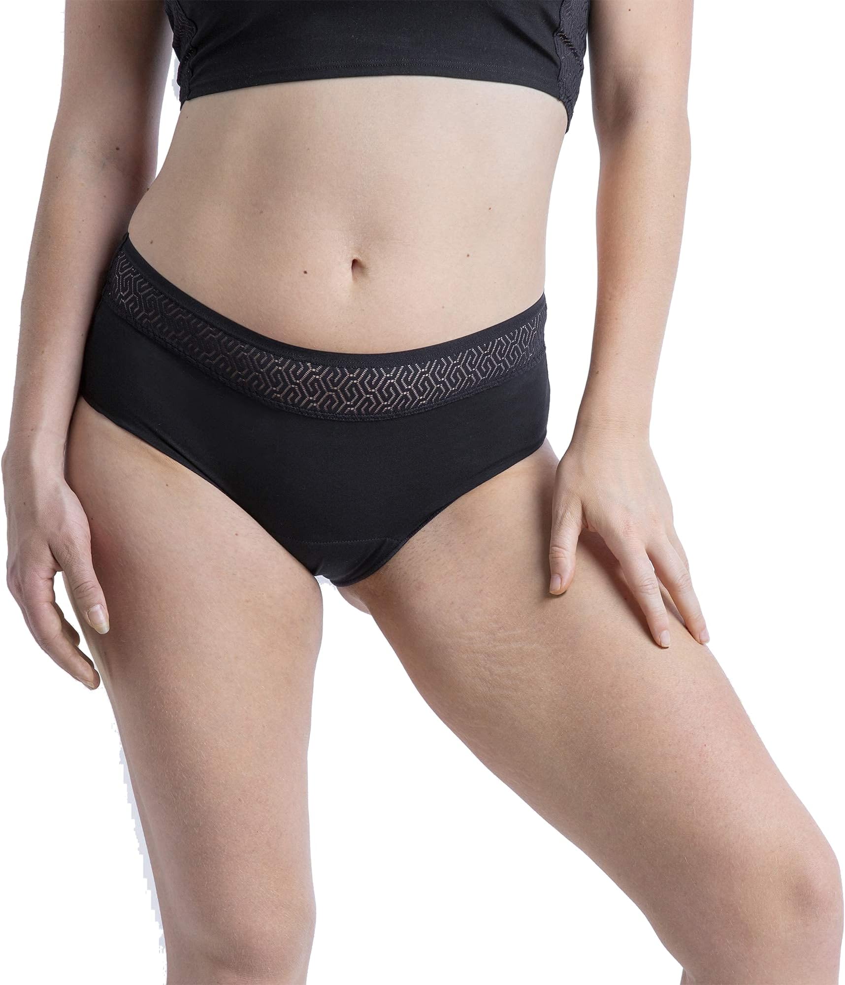 Cocoro Classic Underwear MOERI - Absorbent Menstrual Panties, Reusable, Size 7/XXXL - Black
