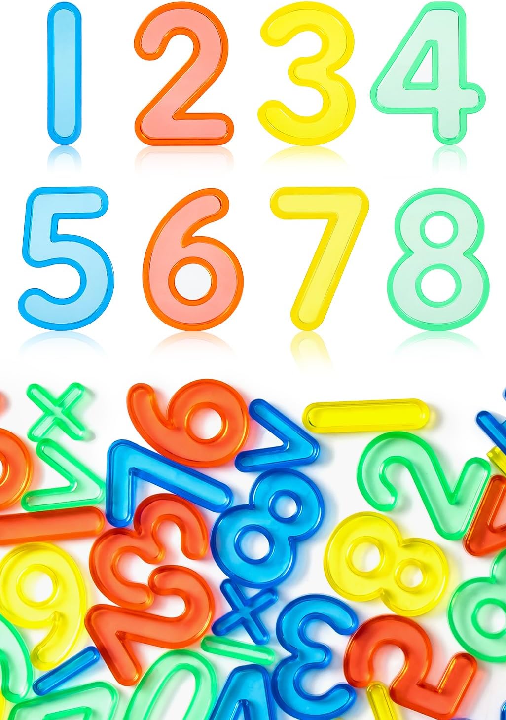 56 Pcs Translucent Numbers & Symbols - Light Table Manipulatives